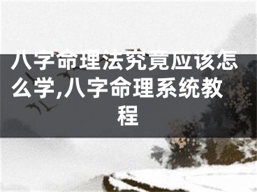 八字命理法究竟应该怎么学,八字命理系统教程