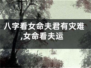 八字看女命夫君有灾难,女命看夫运