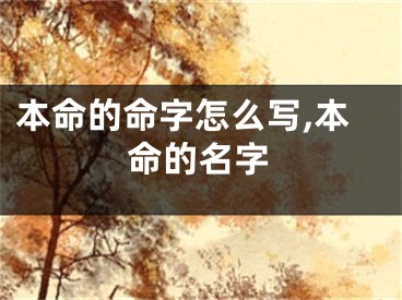 本命的命字怎么写,本命的名字