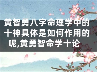 黄智勇八字命理学中的十神具体是如何作用的呢,黄勇智命学十论