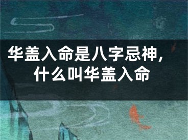 华盖入命是八字忌神,什么叫华盖入命