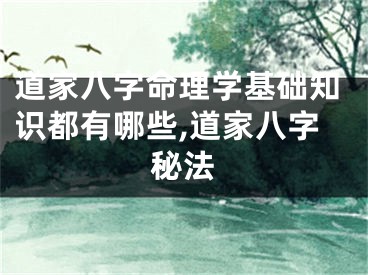 道家八字命理学基础知识都有哪些,道家八字秘法