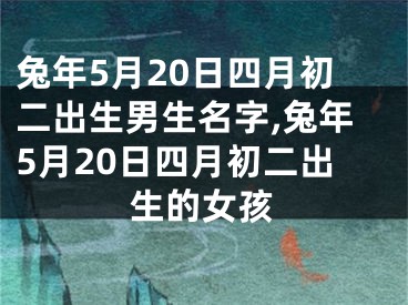 兔年5月20日四月初二出生男生名字,兔年5月20日四月初二出生的女孩