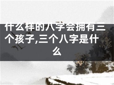 什么样的八字会拥有三个孩子,三个八字是什么