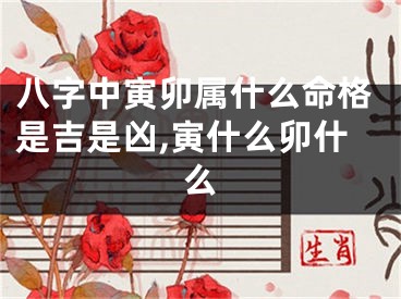 八字中寅卯属什么命格是吉是凶,寅什么卯什么
