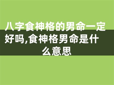八字食神格的男命一定好吗,食神格男命是什么意思