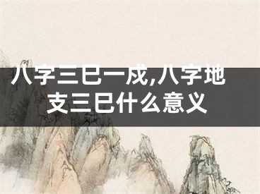 八字三巳一戍,八字地支三巳什么意义