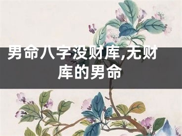男命八字没财库,无财库的男命