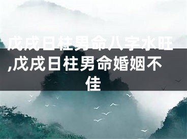 戊戌日柱男命八字水旺,戊戌日柱男命婚姻不佳