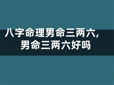 八字命理男命三两六,男命三两六好吗
