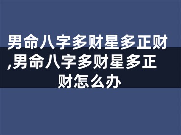 男命八字多财星多正财,男命八字多财星多正财怎么办