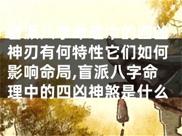 盲派八字命理中的四凶神刃有何特性它们如何影响命局,盲派八字命理中的四凶神煞是什么