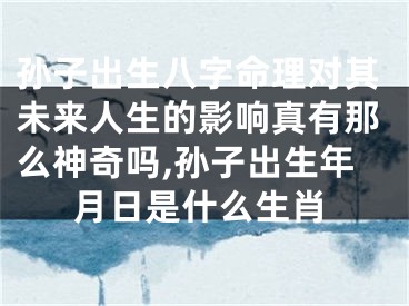 孙子出生八字命理对其未来人生的影响真有那么神奇吗,孙子出生年月日是什么生肖