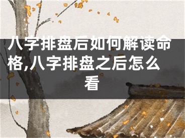 八字排盘后如何解读命格,八字排盘之后怎么看