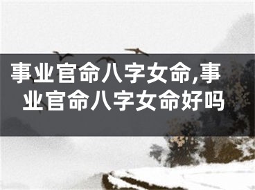 事业官命八字女命,事业官命八字女命好吗