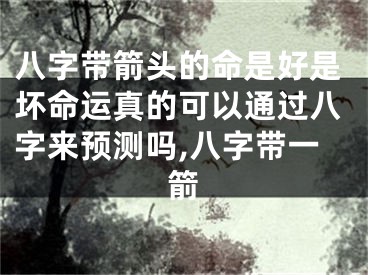 八字带箭头的命是好是坏命运真的可以通过八字来预测吗,八字带一箭