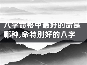 八字命格中最好的命是哪种,命特别好的八字