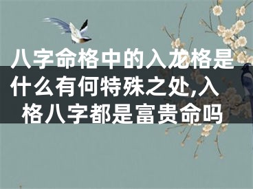 八字命格中的入龙格是什么有何特殊之处,入格八字都是富贵命吗