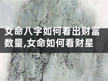 女命八字如何看出财富数量,女命如何看财星