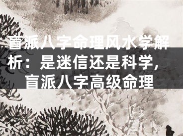 盲派八字命理风水学解析：是迷信还是科学,盲派八字高级命理