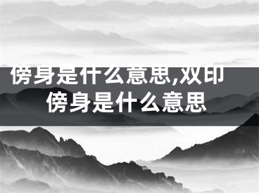 傍身是什么意思,双印傍身是什么意思