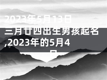 2023年5月13日三月廿四出生男孩起名,2023年的5月4日