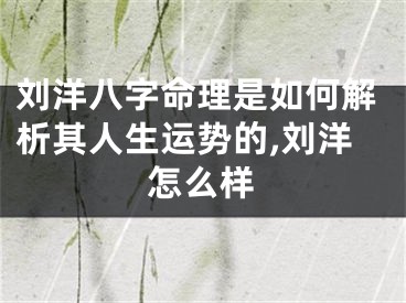 刘洋八字命理是如何解析其人生运势的,刘洋怎么样