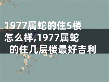 1977属蛇的住5楼怎么样,1977属蛇的住几层楼最好吉利