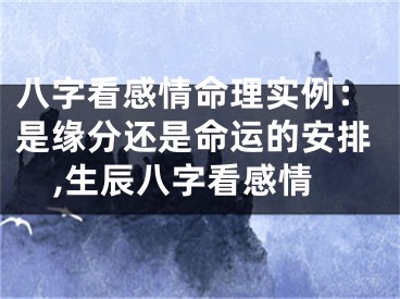 八字看感情命理实例：是缘分还是命运的安排,生辰八字看感情