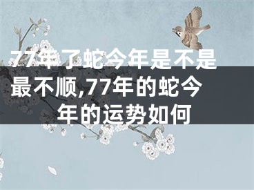 77年了蛇今年是不是最不顺,77年的蛇今年的运势如何