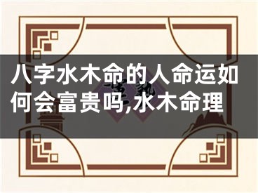 八字水木命的人命运如何会富贵吗,水木命理