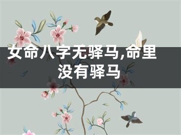女命八字无驿马,命里没有驿马