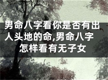 男命八字看你是否有出人头地的命,男命八字怎样看有无子女