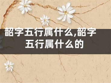 韶字五行属什么,韶字五行属什么的