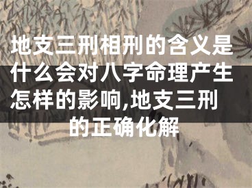 地支三刑相刑的含义是什么会对八字命理产生怎样的影响,地支三刑的正确化解