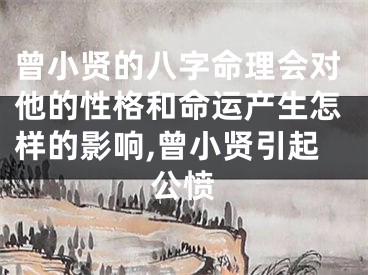 曾小贤的八字命理会对他的性格和命运产生怎样的影响,曾小贤引起公愤