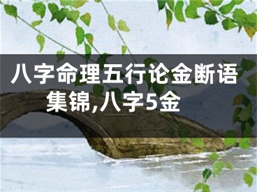 八字命理五行论金断语集锦,八字5金