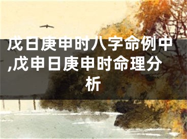 戊日庚申时八字命例中,戊申日庚申时命理分析