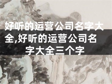 好听的运营公司名字大全,好听的运营公司名字大全三个字