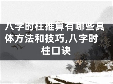 八字时柱推算有哪些具体方法和技巧,八字时柱口诀