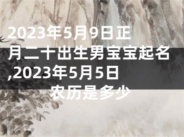 2023年5月9日正月二十出生男宝宝起名,2023年5月5日农历是多少