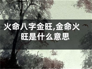 火命八字金旺,金命火旺是什么意思