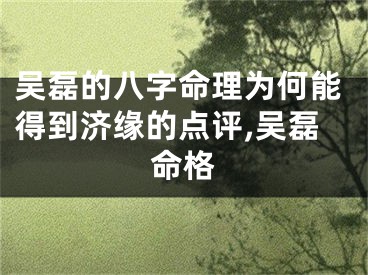 吴磊的八字命理为何能得到济缘的点评,吴磊命格