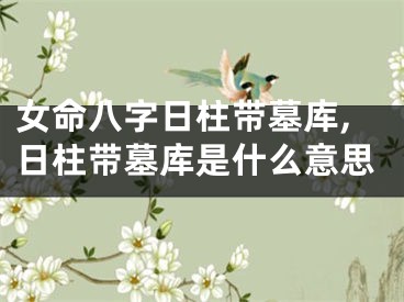 女命八字日柱带墓库,日柱带墓库是什么意思
