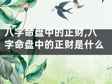 八字命盘中的正财,八字命盘中的正财是什么