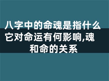 八字中的命魂是指什么它对命运有何影响,魂和命的关系