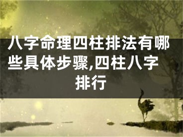 八字命理四柱排法有哪些具体步骤,四柱八字排行