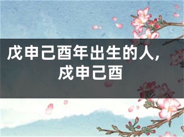 戊申己酉年出生的人,戍申己酉