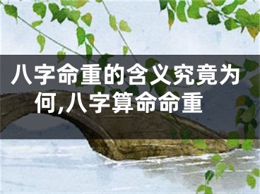 八字命重的含义究竟为何,八字算命命重
