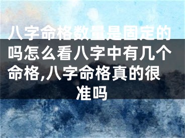 八字命格数量是固定的吗怎么看八字中有几个命格,八字命格真的很准吗